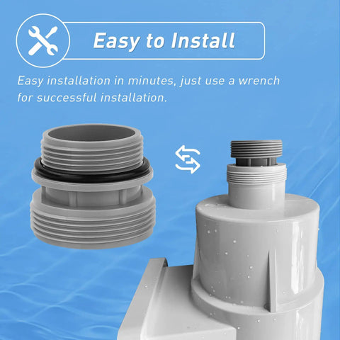 40mm To 1-1/2 Inch Hose Conversion Kit For Intex Coleman Above Ground Pools No-Fuss Easy Fit Adapters installation illustration