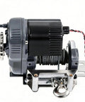 Metal remote control rescue winch upgrade for 1 10 crawler with durable construction and smooth pulling capability.