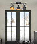Dope Industrial 3 Light Vanity Lamp For Bathrooms Wall Mounted Vanity Light Fixture With Black Metal Frame Over Mirror