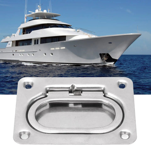 4 Pack 316 Stainless Steel Flush Pull Handles Tough As Nails Premium Marine Grade Recessed Design Smooth Grip No Sweat Installation For Boat Hatches Floor Panels And Woodworking Upgrades