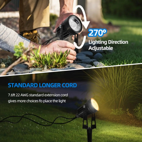 Adjustable spotlight installation from No Fuss All In One Low Voltage Landscape Lighting Kit With Dusk To Dawn Transformer Waterproof Spotlights
