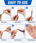 Step-by-step guide showing Top Shelf Pin Vise Hand Drill Set With A Dope Stainless Three Jaw Chuck and ease of use.