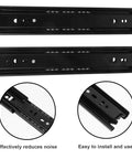 Two Pack Heavy Duty Stainless Steel Drawer Slides With Vibration Reduction, Silent Ball Bearing Runners, Pro Grade Smooth Glide