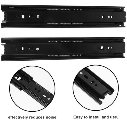 Two Pack Heavy Duty Stainless Steel Drawer Slides With Vibration Reduction, Silent Ball Bearing Runners, Pro Grade Smooth Glide