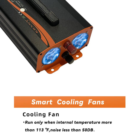 Rock Solid 1000 Watt Power Inverter Converting 48V DC To 110V 120V AC with smart cooling fans for efficient performance.