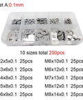 Ultra Thin Stainless Steel Flat Washer Set DIN 988 M2 M3 M4 M5 M6 M7 M8 0.3mm Thick 250 Pcs Corrosion Resistant Shim Gasket Assortment Kit With Smooth Edges Slick Space Saving Slim Profile For Compact Assemblies Electronics Automotive DIY Projects, 10 sizes in case
