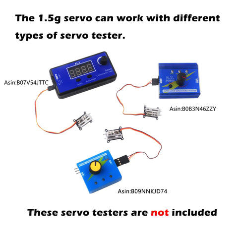 Two Pack Micro Servo 1.5g Tiny Digital Linear Servo with multiple servo testers for RC planes and drones