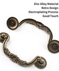 4Pcs Vintage Bronze Bail Drop Drawer Pulls With Screws, 6.22 Inch total length, antique design, zinc alloy, classic cabinet handles.
