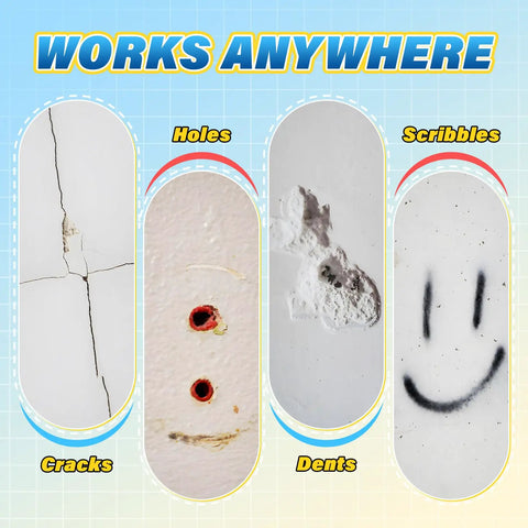 9 Pack Drywall Repair Kit with Putty and White Drywall Mud for Holes Cracks and Gaps All in One Surface Repair System.