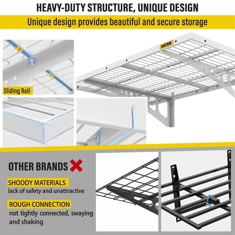 Two Pack Tough As Nails Garage Wall Mounted Shelving Unit 24x36 Inches 2x3ft Sliding Rail Design White With 560 Lb Total Load Capacity