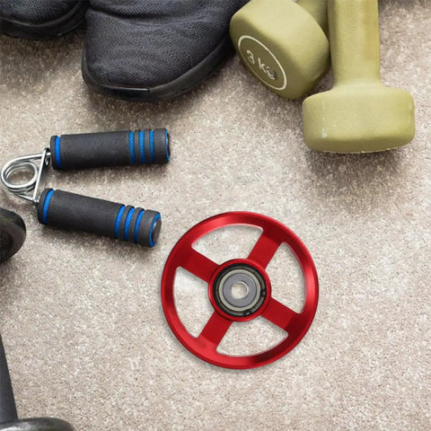 Red Two Piece Fitness Pulley Wheel Replacement For Gym Cable Systems Aluminum Alloy Durable Construction Easy Installation