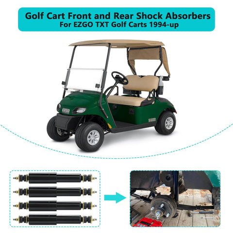 Golf Cart Shocks Front And Rear For EZGO TXT 1994 Up Gas And Electric Models Replacement Absorbers Premium Heavy Duty Ride Quality Fits