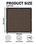 3x3 ft mocha brown Sun Shade Cloth With Grommets For Patio And Pergola Three By Three Feet Provides Ninety Percent UV Protection