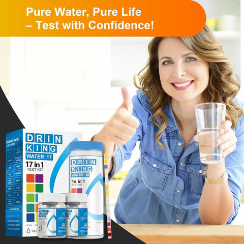 Complete 17 Parameter Drinking Water Test Strips With Two Bacteria Detection Kits For Home Well Tap And Floodwater Testing in use