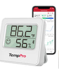 Bluetooth Digital Hygrometer Indoor Thermometer With 260 Ft Range And Comfort Icons No Fuss Dry Comfort Wet For Quick Humidity And Temperature Readouts At Home Or Office displayed with phone app and AAA battery