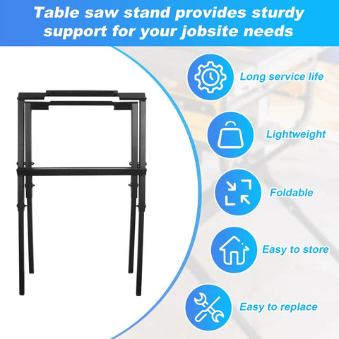 Heavy Duty 10 Inch Table Saw Stand Built Like A Tank For Jobsite Use Featuring Rock Solid Mounting Points And Plug And Play Assembly Smooth Setup For Compact Workspaces No Sweat Contractor Grade Durability