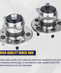 Rear Wheel Bearing And Hub Assembly Replacement For 512206 512207 Compatible With Lexus ES300 ES330 ES350 Avalon Camry Highlander Solara With 5 Lug And ABS Fits 2001 Through 2012 Models, front view of dual hub units