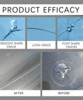 2026 Upgrade Windshield Crack Repair Kit For Chips And Other Cracks Universal Glass Repair Tool Set for before and after crack repair on glass surfaces.
