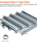 Galvanized alloy C-type clips for Manual Hog Ring Plier Kit 2500 Galvanized Steel Hog Rings, Auto Feed Hog Ring Gun.