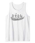 Outrigger Hawaiian Canoe Tank Top With Polynesian Tribal Art featuring canoe motif on white tee for sunny days