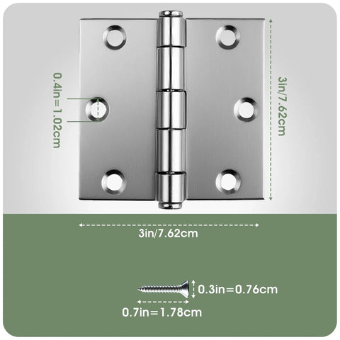 3 Inch Door Hinges Pack Of 12 Brushed Nickel Quiet Heavy Duty Metal Hinges With Soft Close For Hollow Core Doors Rust Resistant 6 Hole