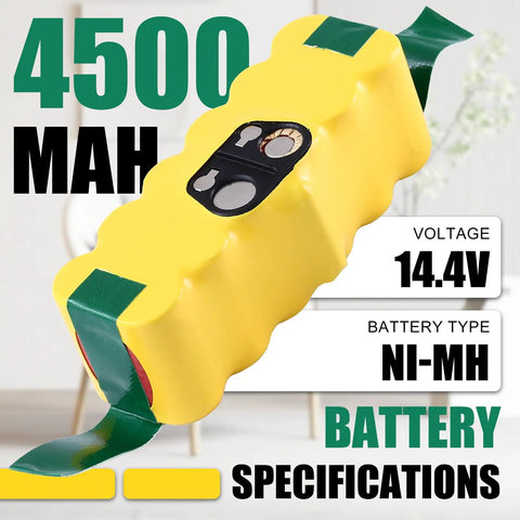 Beefed Up 4500mAh 14.4V NiMH Replacement Battery For Roomba 500 510 531 535 540 550 552 560 570 580 595
