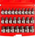 25 Piece 3/8 Inch Drive Impact Bolt Extractor Set With Heavy Duty Case For Removing Broken Studs Bolts And Screws
