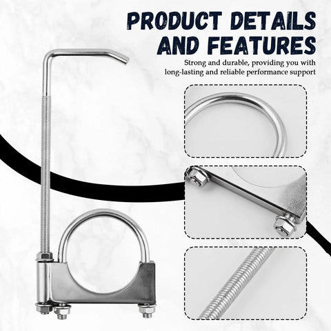 Heavy Duty 2.5 Inch Exhaust Hangers With 360 Degree Adjustable Muffler Hanger Clamp for cars and trucks, steel material