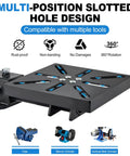 Heavy Duty Steel Vise Mount Featuring A Tough As Nails Design Rock Solid 360 Degree Swivel Base And Universal 7.9 Inch Square Mounting Plate for multiple tools.