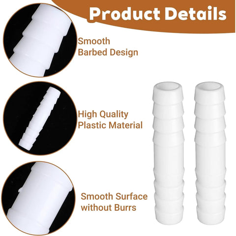 Ditch The Leaky Hose With This Awesome 1/2 Inch Repair Kit Featuring Eight Sturdy Plastic Connectors And Tight Clamps Perfect For Garden Hoses, Aquariums, Or DIY Plumbing Fixes That Save You Cash And Time While Standing Up To Any Weather. white 1/2 inch plastic hose connectors
