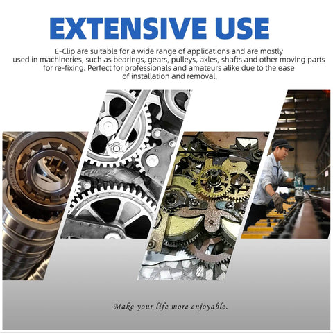 211 Piece E Clip Retaining Ring Set With 14 Sizes 65Mn Steel Heat Treated External Circlips With Tweezers For Gears Machinery Automotive