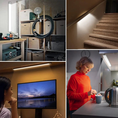 15.7 Inch Wireless Motion Sensor Under Cabinet Lights With 120 LED, Dimmable 80-200 Lumens in various home settings