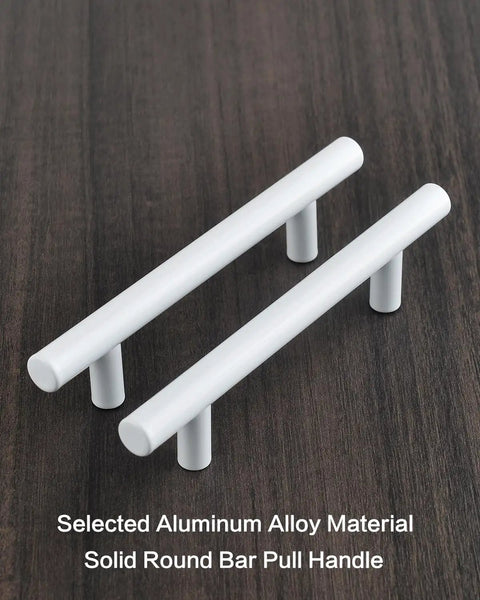 Bright White 5 Pack Closet Door Handles 3.75 Inch Center Pulls for cabinets and drawers easy install aluminum alloy on wood surface