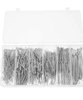 Stainless Steel Cotter Pin Assortment Kit For Automotive Gearheads And Trailer Hitch Projects in open plastic organizer box