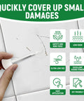 Tub And Tile Touch Up Paint Kit In High Gloss White For Scratches And Chips On Tubs Tiles Sinks Toilets And Fiberglass being applied to a cracked tile with product features listed.