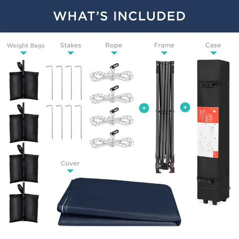 8x8ft Pop Up Canopy Tent For Fast Outdoor Shade No Fuss Setup One Person Setup In Under A Minute Includes accessories