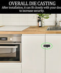 Premium 2 Inch Pure Copper Door Bolt Antique Bronze Barrel Slide Lock installed on kitchen cabinet for added security.