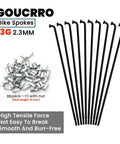 13G Black Bicycle Spokes Set With Nipples 2.3mm Steel 70-300mm Lengths for Mountain Bikes E Bikes Tricycles Heavy Duty