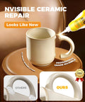 Heavy Duty No-Drip Ceramic Glue Gel for Quick Fixes on Porcelain, Ceramic Mugs, Vases, and Decor in use repairing a mug handle