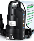 Rock Solid Automatic Sump Pump With Heavy Duty Motor, 1.2HP, draining wet areas with 6000GPH capacity.