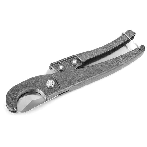 Single Stroke Pneumatic Plastic Pipe And Tubing Cutter For 1/8 Inch To 1-5/8 Inch Lines With A Manganese Steel Blade Spring Loaded Handle For Quick Clean No Fuss Cuts On PVC CPVC PEX PP And PE Tubing
