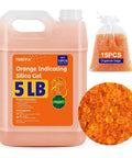 Heavy Duty 5 LBS Orange Indicating Silica Gel Desiccant Beads Reusable Moisture Absorber for closets and trunks.