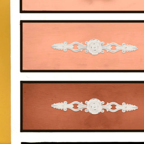 Vintage European Zinc Alloy Cabinet Handle With Floral Decorative Door Pulls For Dresser And Drawer, Chrome Ivory Finish