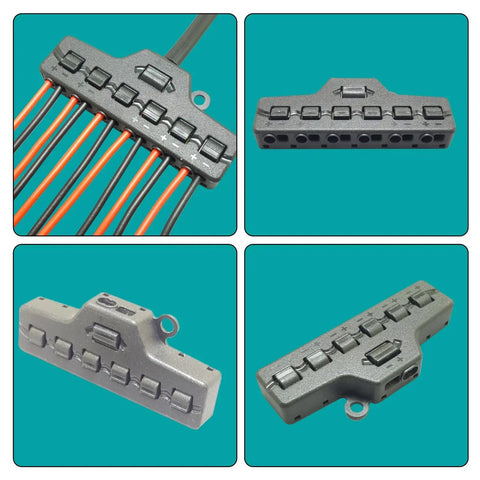 Slick One To Six LED Strip Light Connector Block With No Sweat Wire Splitter for Low Voltage Power Distribution