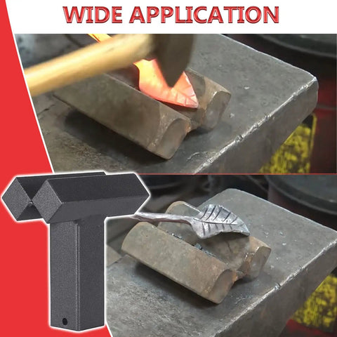 1 Inch Hardy Forming Stake Fuller for Blacksmithing shaping hot metal leaf design on anvil
