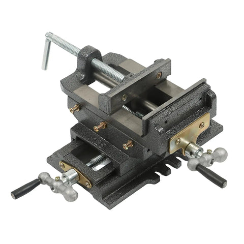 Cross Slide Drill Press Vise With X And Y Movement, Beefy Heavy Duty Cast Iron Clamp Machine For Precision Milling, Jaw Width 4.92 In