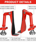 Travel Door Stopper Lock For Hotels And On The Go Anti Theft Door Blocker No Drill Security Door Stop For Bottom Of Door Inward Opening Doors Portable Zinc Alloy Barrier Red