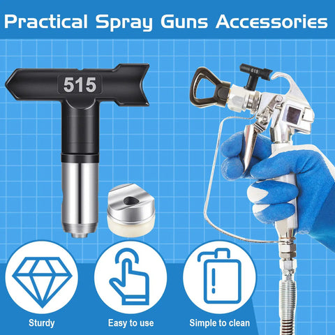 8 Piece Airless Paint Sprayer Tips Set For Home DIY Projects, Compatible With 211 215 311 315 415 417 515 517, Includes Tip Seals