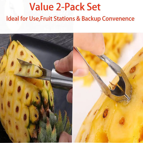 Stainless Steel Pineapple Eye Peeler and V Shape Cutter With Clip removing pineapple eyes