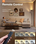 Man relaxing in living room with Torchiere Floor Lamp With Adjustable Reading Light Remote Control And Foot Switch Dual Light Setup